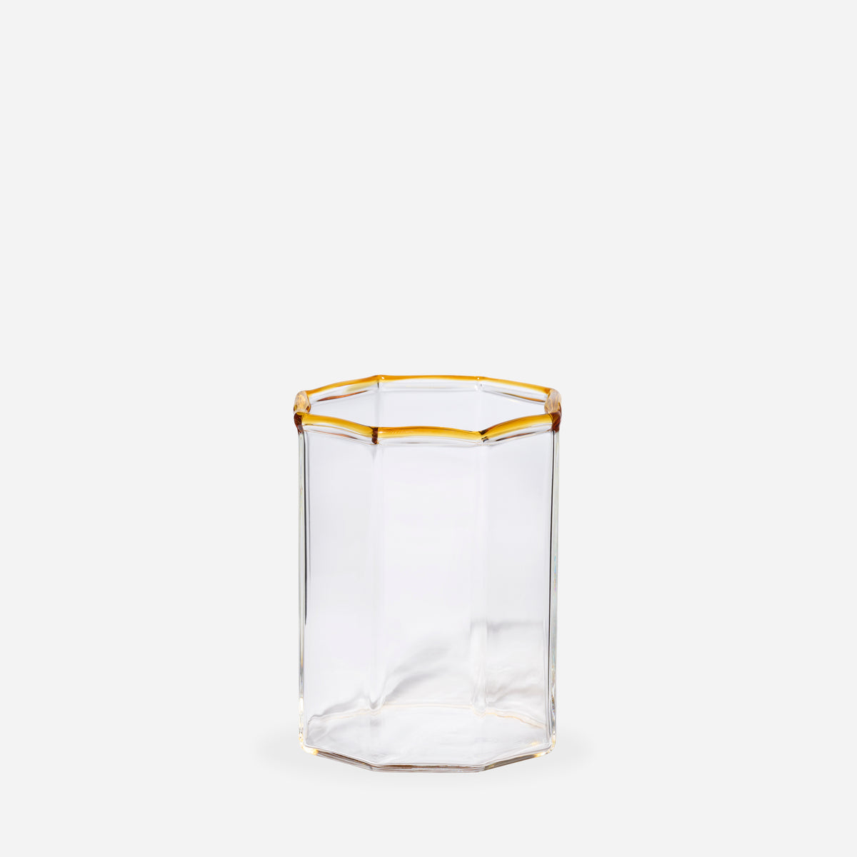 Gobelet transparent liseré jaune
