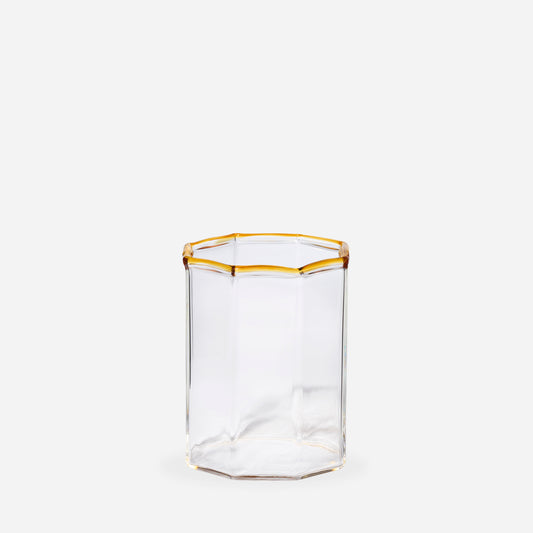 Gobelet transparent liseré jaune