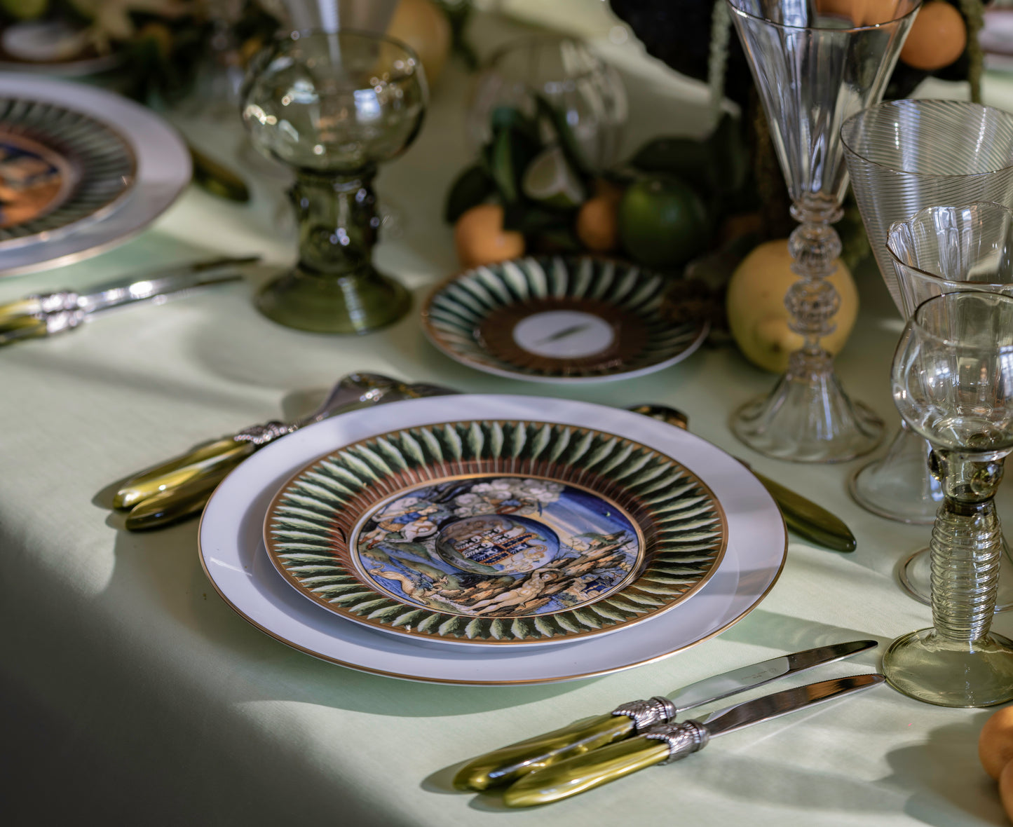 Assiette Empire liseré or 27cm